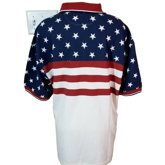 NEW Red Head American Legacy Flag Polo Shirt Red White Blue Short Sleeve Size XL - Picture 3 of 5